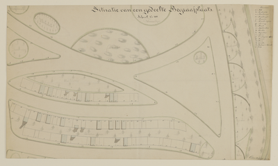 216696 Plattegrond van een gedeelte van de Eerste Algemene Begraafplaats Soestbergen (Gansstraat) te Utrecht; met ...